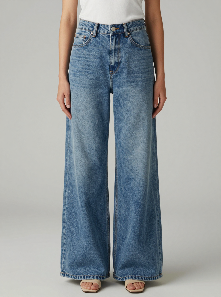 Women Wide Leg jeans model view